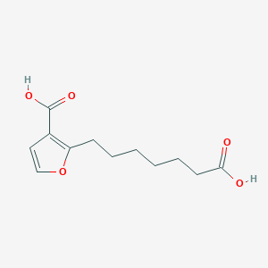 molecular formula C12H16O5 B15460305 2-(6-Carboxyhexyl)furan-3-carboxylic acid CAS No. 61211-04-9