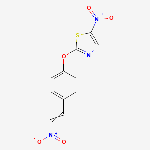 molecular formula C11H7N3O5S B15460325 5-Nitro-2-[4-(2-nitroethenyl)phenoxy]-1,3-thiazole CAS No. 61126-48-5