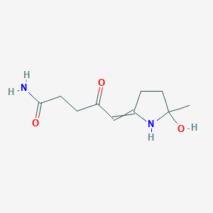 molecular formula C10H16N2O3 B15460358 5-(5-Hydroxy-5-methylpyrrolidin-2-ylidene)-4-oxopentanamide CAS No. 61603-04-1