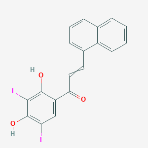 molecular formula C19H12I2O3 B15460411 1-(2,4-Dihydroxy-3,5-diiodophenyl)-3-(naphthalen-1-yl)prop-2-en-1-one CAS No. 61595-21-9