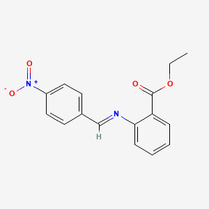 Benzoic acid, 2-[[(4-nitrophenyl)methylene]amino]-, ethyl ester