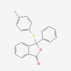 molecular formula C21H16O2S B15460429 1(3H)-Isobenzofuranone, 3-[(4-methylphenyl)thio]-3-phenyl- CAS No. 61613-18-1