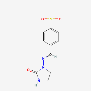 molecular formula C11H13N3O3S B15460528 1-({[4-(Methanesulfonyl)phenyl]methylidene}amino)imidazolidin-2-one CAS No. 61336-78-5