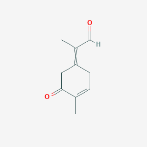 molecular formula C10H12O2 B15460568 2-(4-Methyl-5-oxocyclohex-3-en-1-ylidene)propanal CAS No. 61666-64-6