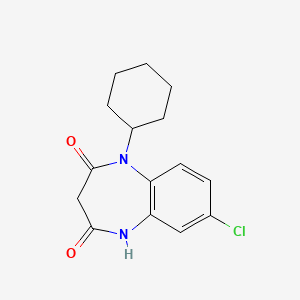 molecular formula C15H17ClN2O2 B15460574 7-Chloro-1-cyclohexyl-1H-1,5-benzodiazepine-2,4(3H,5H)-dione CAS No. 61352-56-5