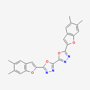 molecular formula C24H18N4O4 B15460617 5,5'-Bis(5,6-dimethyl-1-benzofuran-2-yl)-2,2'-bi-1,3,4-oxadiazole CAS No. 61256-03-9