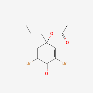 3,5-Dibromo-4-oxo-1-propylcyclohexa-2,5-dien-1-yl acetate