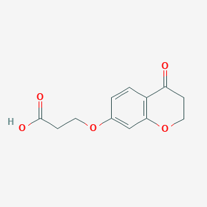 molecular formula C12H12O5 B15460678 3-[(4-Oxo-3,4-dihydro-2H-1-benzopyran-7-yl)oxy]propanoic acid CAS No. 61479-43-4