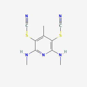 molecular formula C10H11N5S2 B15460751 [4-Methyl-2,6-bis(methylamino)-5-thiocyanatopyridin-3-yl] thiocyanate CAS No. 61100-33-2