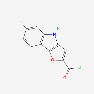 molecular formula C12H8ClNO2 B15460813 6-Methyl-4H-furo[3,2-B]indole-2-carbonyl chloride CAS No. 61088-22-0