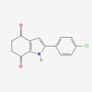 molecular formula C14H10ClNO2 B15460983 2-(4-Chlorophenyl)-5,6-dihydro-1H-indole-4,7-dione CAS No. 61547-12-4