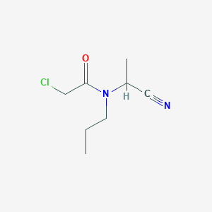 molecular formula C8H13ClN2O B15461113 2-Chloro-N-(1-cyanoethyl)-N-propylacetamide CAS No. 61555-43-9