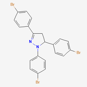 molecular formula C21H15Br3N2 B15461126 1,3,5-Tris(4-bromophenyl)-4,5-dihydro-1H-pyrazole CAS No. 61596-00-7