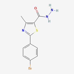 molecular formula C11H10BrN3OS B15461145 5-Thiazolecarboxylic acid, 2-(4-bromophenyl)-4-methyl-, hydrazide CAS No. 61292-10-2