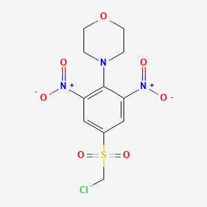 molecular formula C11H12ClN3O7S B15461218 4-[4-(Chloromethanesulfonyl)-2,6-dinitrophenyl]morpholine CAS No. 61496-75-1