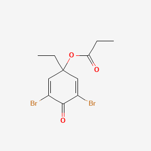 3,5-Dibromo-1-ethyl-4-oxocyclohexa-2,5-dien-1-yl propanoate