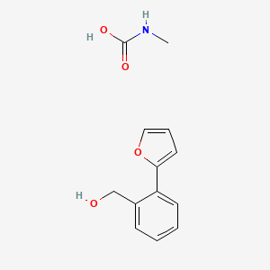 molecular formula C13H15NO4 B15461354 [2-(Furan-2-yl)phenyl]methanol;methylcarbamic acid CAS No. 61518-01-2