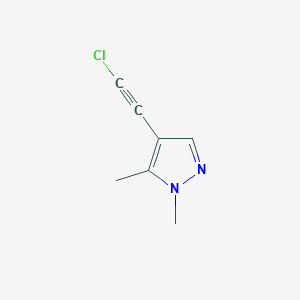 molecular formula C7H7ClN2 B15461362 1H-Pyrazole, 4-(chloroethynyl)-1,5-dimethyl- CAS No. 61514-42-9