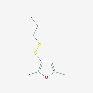 molecular formula C9H14OS2 B15461377 2,5-Dimethyl-3-(propyldisulfanyl)furan CAS No. 61197-10-2