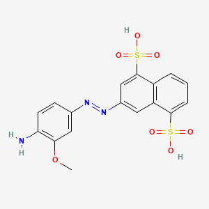 molecular formula C17H15N3O7S2 B15461402 1,5-Naphthalenedisulfonic acid, 3-[(4-amino-3-methoxyphenyl)azo]- CAS No. 61093-37-6