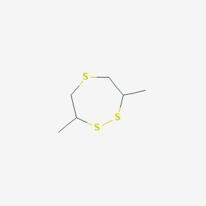 molecular formula C6H12S3 B15461412 3,7-Dimethyl-1,2,5-trithiepane CAS No. 61373-74-8