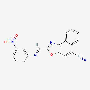 molecular formula C19H10N4O3 B15461424 2-{(E)-[(3-Nitrophenyl)imino]methyl}naphtho[1,2-d][1,3]oxazole-5-carbonitrile CAS No. 61575-67-5