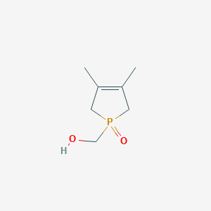 molecular formula C7H13O2P B15461463 1-(Hydroxymethyl)-3,4-dimethyl-2,5-dihydro-1H-1lambda~5~-phosphol-1-one CAS No. 61213-88-5