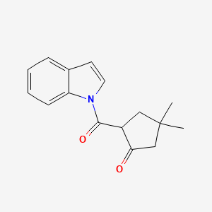 molecular formula C16H17NO2 B15461469 1H-Indole, 1-[(4,4-dimethyl-2-oxocyclopentyl)carbonyl]- CAS No. 61579-83-7