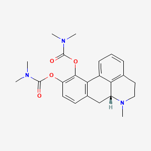 molecular formula C23H27N3O4 B15461505 Carbamic acid, dimethyl-, aporphine-10,11-diyl ester CAS No. 61389-38-6