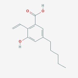 molecular formula C14H18O3 B15461563 2-Ethenyl-3-hydroxy-5-pentylbenzoic acid CAS No. 61345-76-4