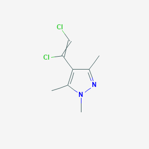 molecular formula C8H10Cl2N2 B15461604 4-(1,2-Dichloroethenyl)-1,3,5-trimethyl-1H-pyrazole CAS No. 61514-48-5