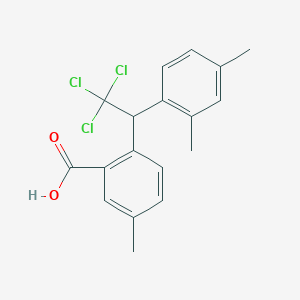 molecular formula C18H17Cl3O2 B15461662 5-Methyl-2-[2,2,2-trichloro-1-(2,4-dimethylphenyl)ethyl]benzoic acid CAS No. 61121-81-1