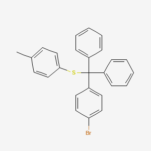 molecular formula C26H21BrS B15461700 Benzene, 1-bromo-4-[[(4-methylphenyl)thio]diphenylmethyl]- CAS No. 61623-73-2