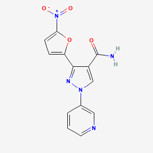 3-(5-Nitrofuran-2-yl)-1-(pyridin-3-yl)-1H-pyrazole-4-carboxamide