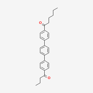 1-[4-[4-(4-Butanoylphenyl)phenyl]phenyl]hexan-1-one