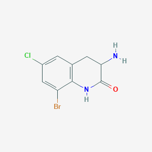 molecular formula C9H8BrClN2O B15461983 2(1H)-Quinolinone, 3-amino-8-bromo-6-chloro-3,4-dihydro- CAS No. 61548-61-6