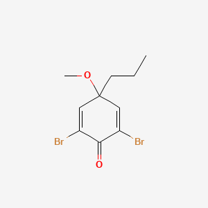 molecular formula C10H12Br2O2 B15462023 2,6-Dibromo-4-methoxy-4-propylcyclohexa-2,5-dien-1-one CAS No. 61306-34-1