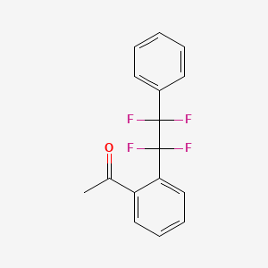 molecular formula C16H12F4O B15462041 1-[2-(1,1,2,2-Tetrafluoro-2-phenylethyl)phenyl]ethan-1-one CAS No. 61547-69-1