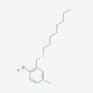 molecular formula C16H26OS B15462051 4-Methyl-2-[(octylsulfanyl)methyl]phenol CAS No. 61151-19-7