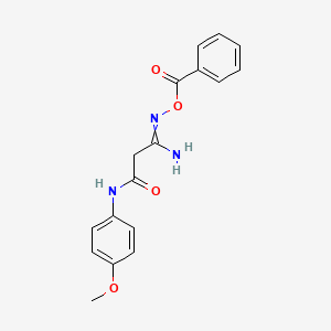 molecular formula C17H17N3O4 B15462069 3-Amino-3-[(benzoyloxy)imino]-N-(4-methoxyphenyl)propanamide CAS No. 61239-33-6