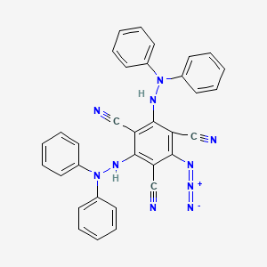 molecular formula C33H22N10 B15462078 2-Azido-4,6-bis(2,2-diphenylhydrazinyl)benzene-1,3,5-tricarbonitrile CAS No. 61360-73-4