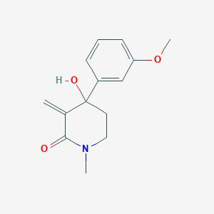 molecular formula C14H17NO3 B15462146 4-Hydroxy-4-(3-methoxyphenyl)-1-methyl-3-methylidenepiperidin-2-one CAS No. 61527-90-0