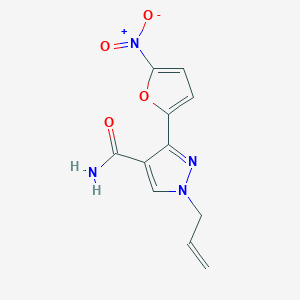 molecular formula C11H10N4O4 B15462166 3-(5-Nitrofuran-2-yl)-1-(prop-2-en-1-yl)-1H-pyrazole-4-carboxamide CAS No. 61620-80-2