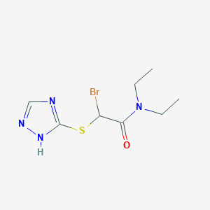 molecular formula C8H13BrN4OS B15462244 2-Bromo-N,N-diethyl-2-[(1H-1,2,4-triazol-5-yl)sulfanyl]acetamide CAS No. 61631-56-9