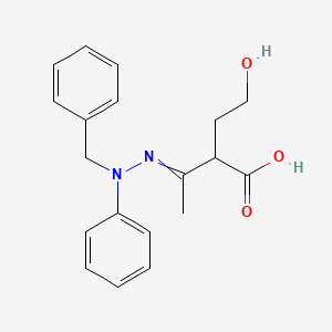 3-(2-Benzyl-2-phenylhydrazinylidene)-2-(2-hydroxyethyl)butanoic acid