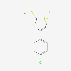 molecular formula C10H8ClIS3 B15462366 (E)-[4-(4-Chlorophenyl)-2H-1,3-dithiol-2-ylidene](methyl)sulfanium iodide CAS No. 61485-49-2