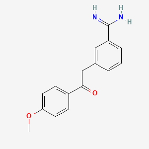 molecular formula C16H16N2O2 B15462372 3-[2-(4-Methoxyphenyl)-2-oxoethyl]benzene-1-carboximidamide CAS No. 61625-33-0