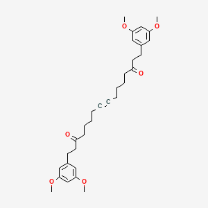 molecular formula C32H42O6 B15462375 1,16-Bis(3,5-dimethoxyphenyl)hexadec-8-yne-3,14-dione CAS No. 61621-77-0