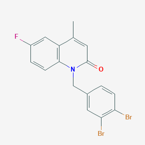 molecular formula C17H12Br2FNO B15462381 1-[(3,4-Dibromophenyl)methyl]-6-fluoro-4-methylquinolin-2(1H)-one CAS No. 61297-95-8