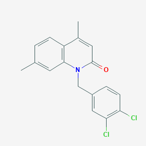 molecular formula C18H15Cl2NO B15462408 1-[(3,4-Dichlorophenyl)methyl]-4,7-dimethylquinolin-2(1H)-one CAS No. 61298-04-2